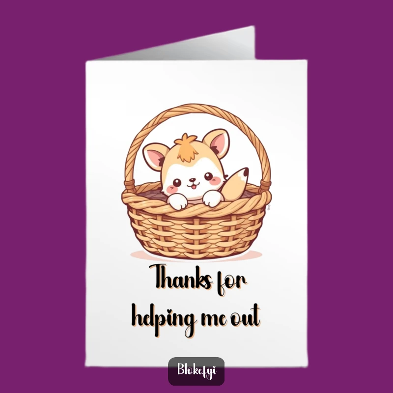 Free Printable Thank You Card: Basket Blunder Creature - Funny Downloadable Gift