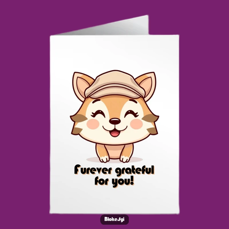 Free Printable Thank You Card: Cheeky Animal Flat Cap, Funny Downloadable Gift for Gratitude