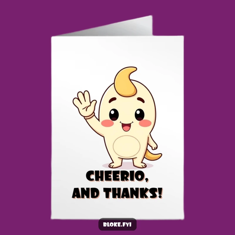 Free Printable Thank You Card: Jaunty Wave Fellow, Funny Downloadable Gift for Grateful Greetings