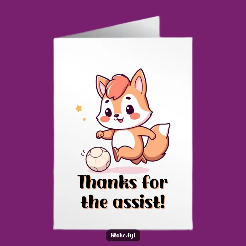Free Printable Thank You Card: Kicking Ball Thanks, Funny Downloadable Gift for Gratitude