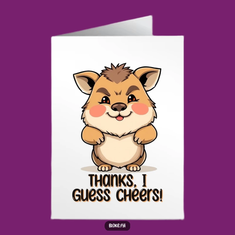 Free Printable Thank You Card: Shrugging Animal, Funny Downloadable Gratitude