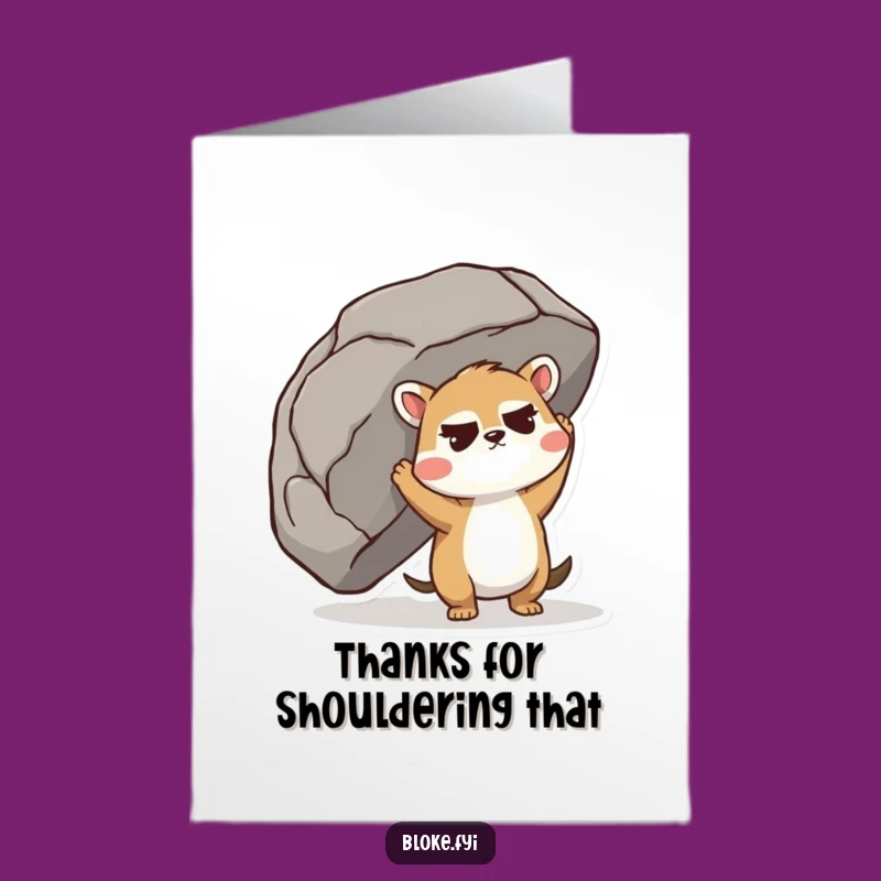 Free Printable Thank You Card: Strong Animal Effort Funny Gift Download