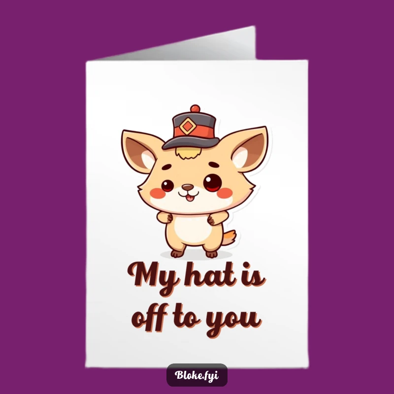 Free Printable Thank You Card: Swag Animal Tipping Hat Funny Downloadable Gift