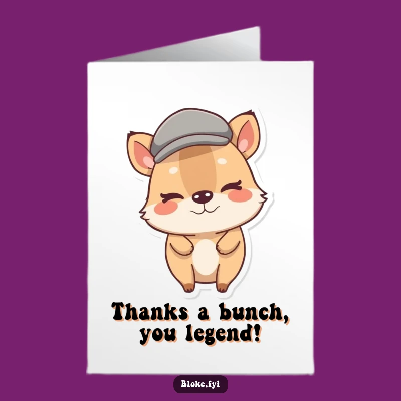 Free Printable Thank You Card: Winking Stout Animal, Heartfelt Downloadable Gratitude