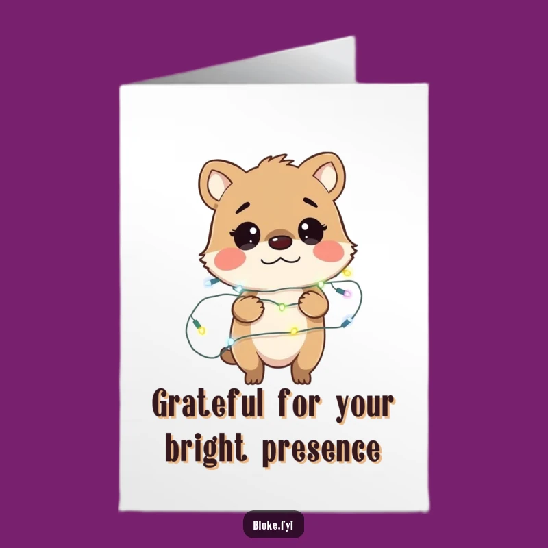 Free Printable Thank You Card: Bewildered Bloke Animal Fairy Light Charm Funny Downloadable Gift