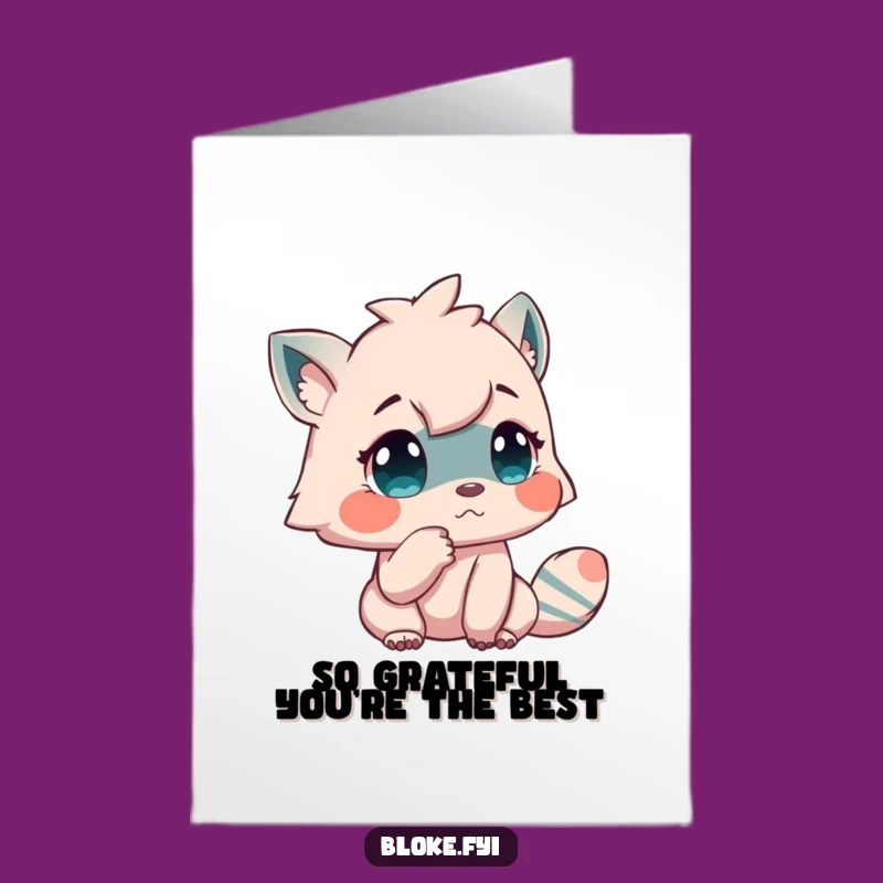 Free Printable Contemplative Creature Thank You Card - Insightful Downloadable Gift for Gratitude