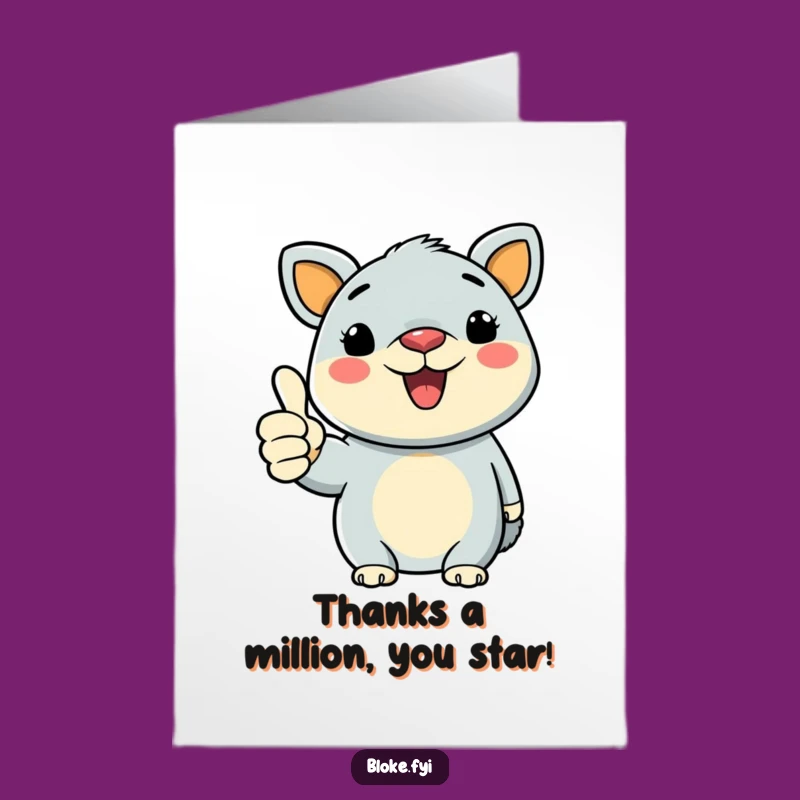 Free Printable Thank You Card: Thumbs-Up Animal, Bold Downloadable Gratitude