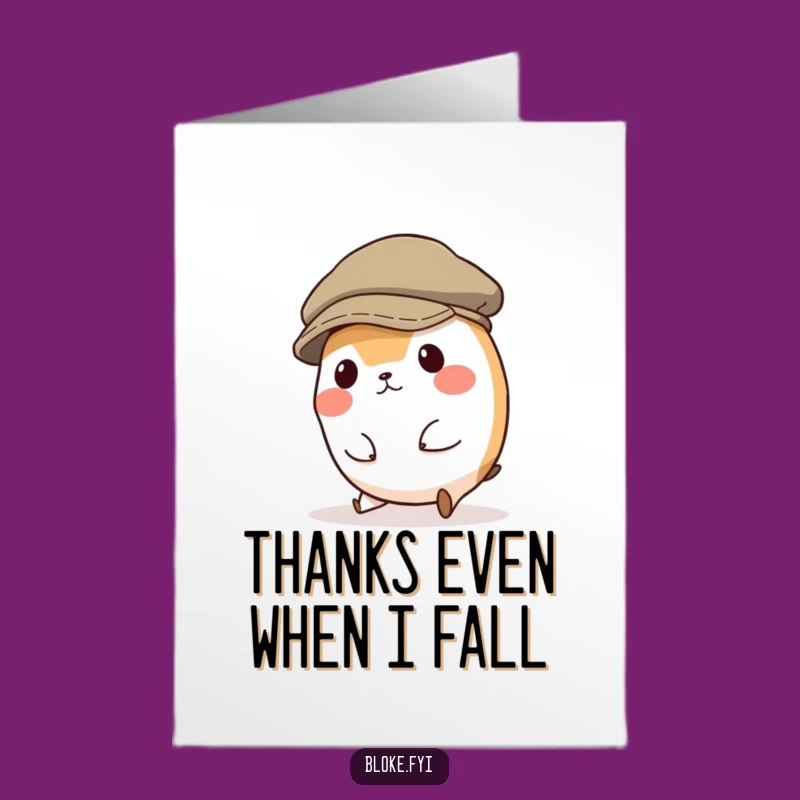Free Printable Thank You Card: Clumsy Character Cap, Funny Downloadable Gift