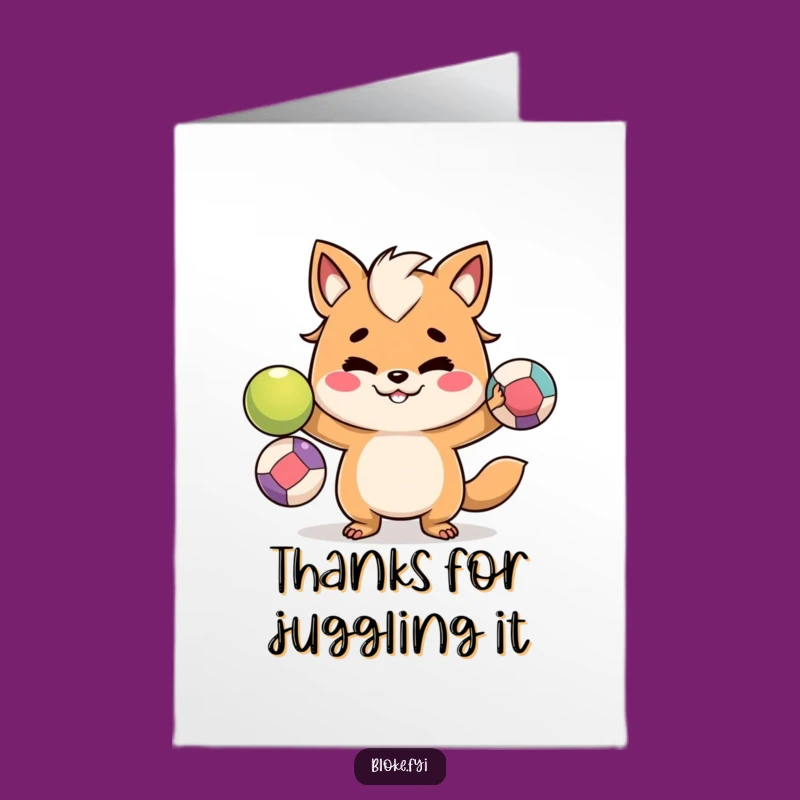 Free Printable Thank You Card: Juggling Animal - Playful Gratitude!