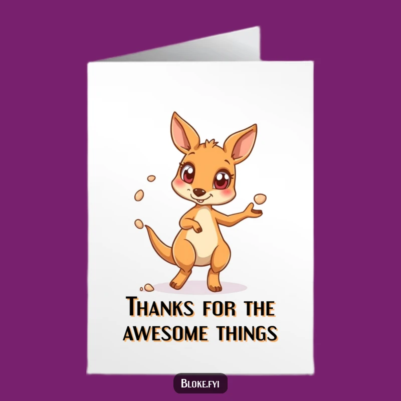 Free Printable Thank You Card: Juggling Kangaroo Digital Download Gift