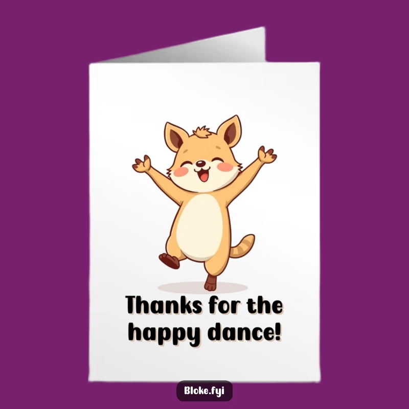 Free Printable Thank You Card: Sturdy Animal's Funny Dance Moves - DIY Gift