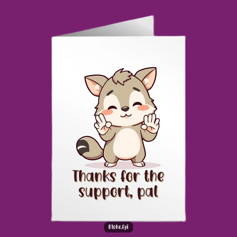 Free Printable Thank You Card: Awkward Bloke Animal High-Five Echo Funny Downloadable Gift