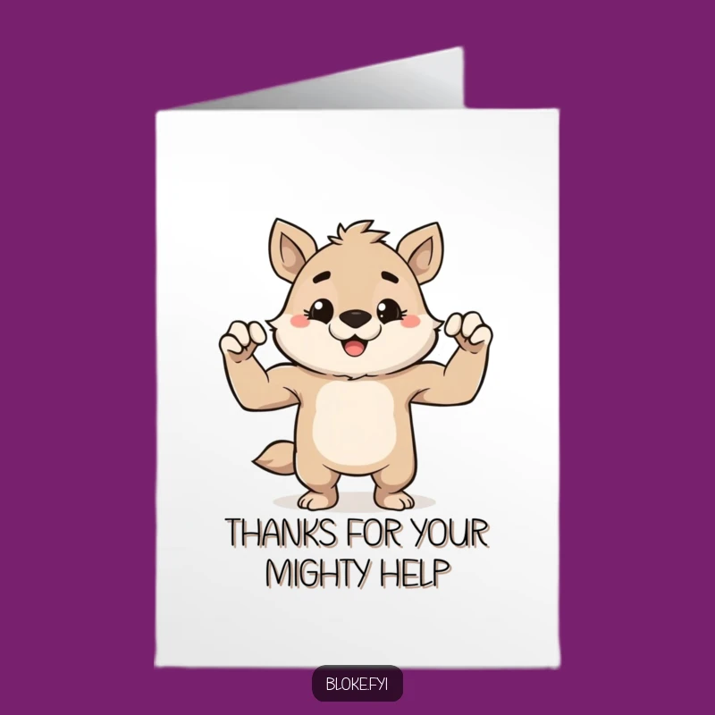 Free Printable Thank You Card: Flexing Animal, Funny Downloadable Appreciation