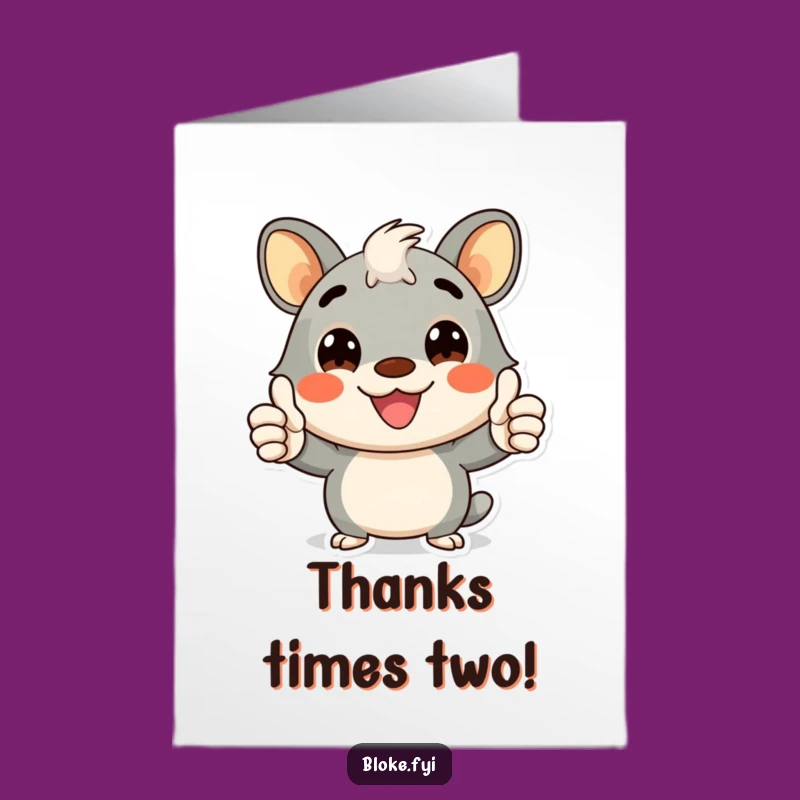 Free Printable Thank You Card: Thumbs Up Animal - Grateful & Cheerful!