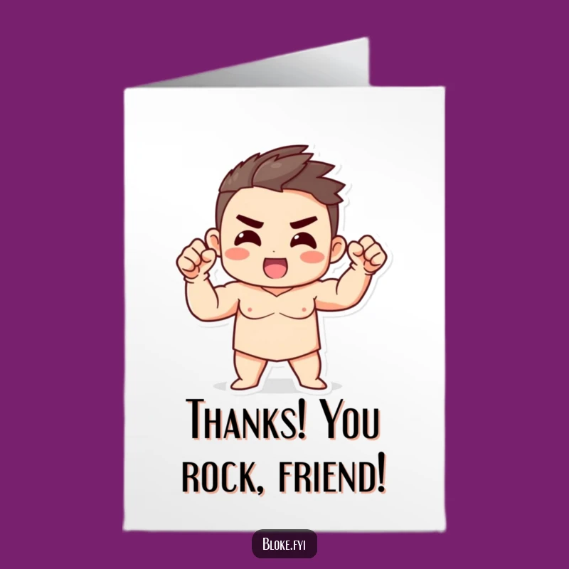 Free Printable Thank You Card: Fist Bump Character, Energetic Downloadable Gratitude