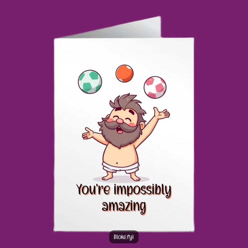 Free Printable Thank You Card: Hairy Juggler's Gratitude Funny Downloadable Gift