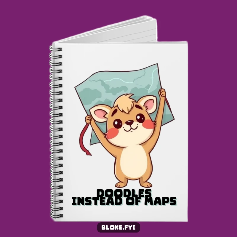 Funny Bloke Animal Map Notebook - Jot Down Your Confused Ideas