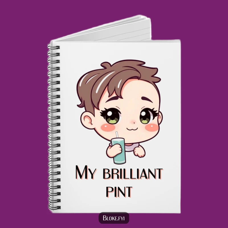 Funny Amiable Character Pint Notebook - Unpretentious Friendly Journal