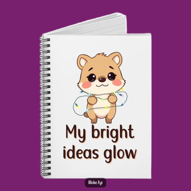 Funny Bewildered Bloke Animal Fairy Lights Notebook - Gift for Writers