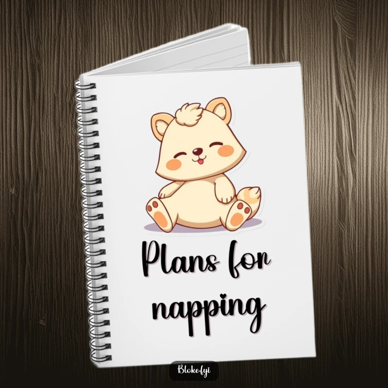 Funny notebook featuring a cartoon animal in a casual, lounging pose, ideal for capturing relaxed thoughts humorously.