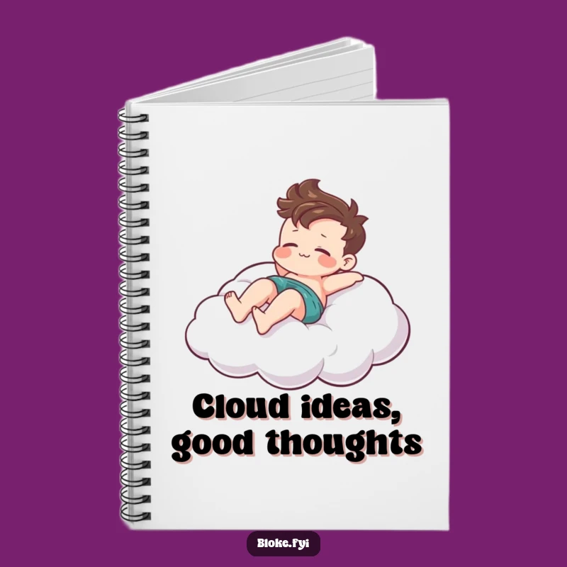 Funny Cloud Lounger Notebook, Journal Gift for Relaxed Thoughts