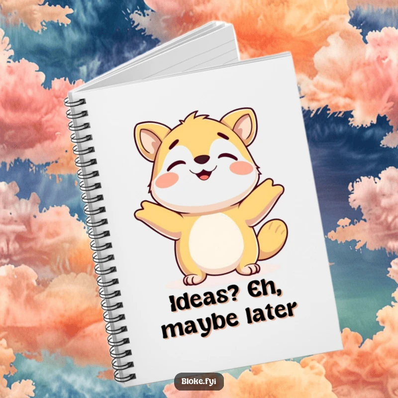 Funny Notebook: Happy animal shrugging its shoulders, perfect for notes, journaling, and relaxed thoughts.