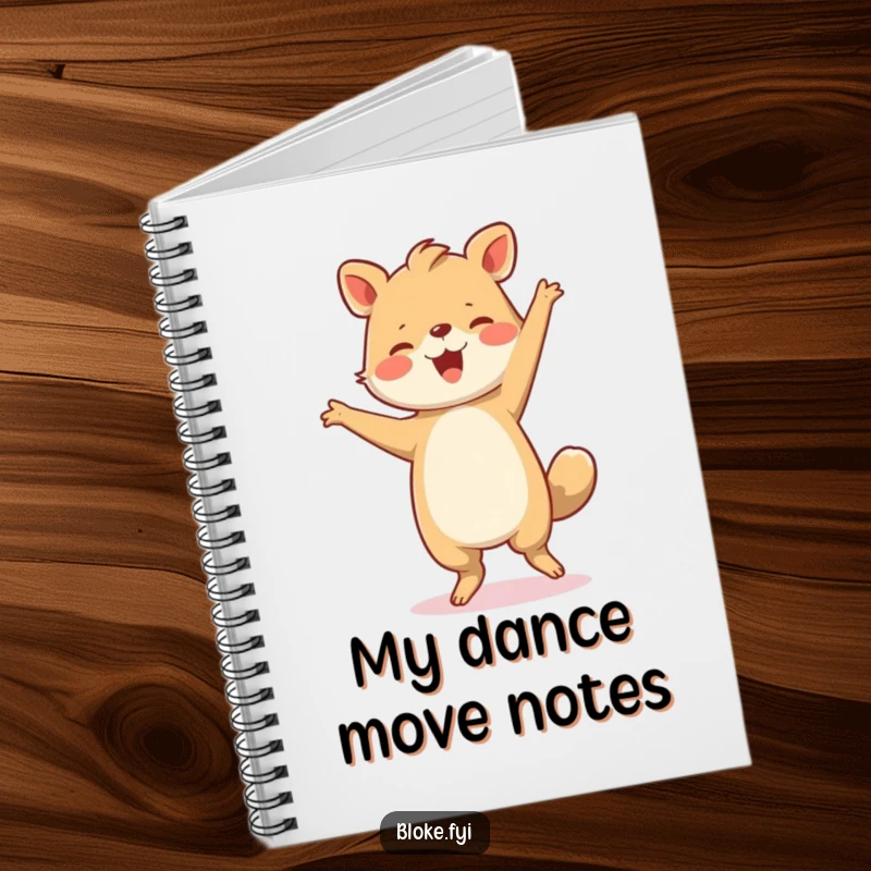 Funny Notebook: A robust animal is depicted performing a joyful, clumsy dance, inspiring creative notes and humorous entries.