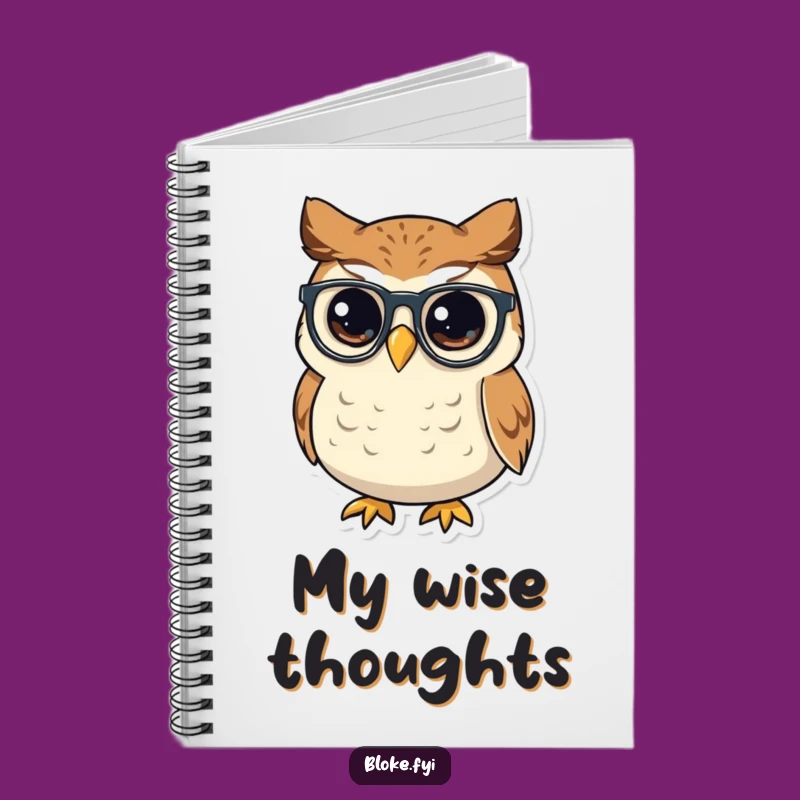 Funny Owl Spectacles Notebook, Wise Journal, Intellectual Stationery