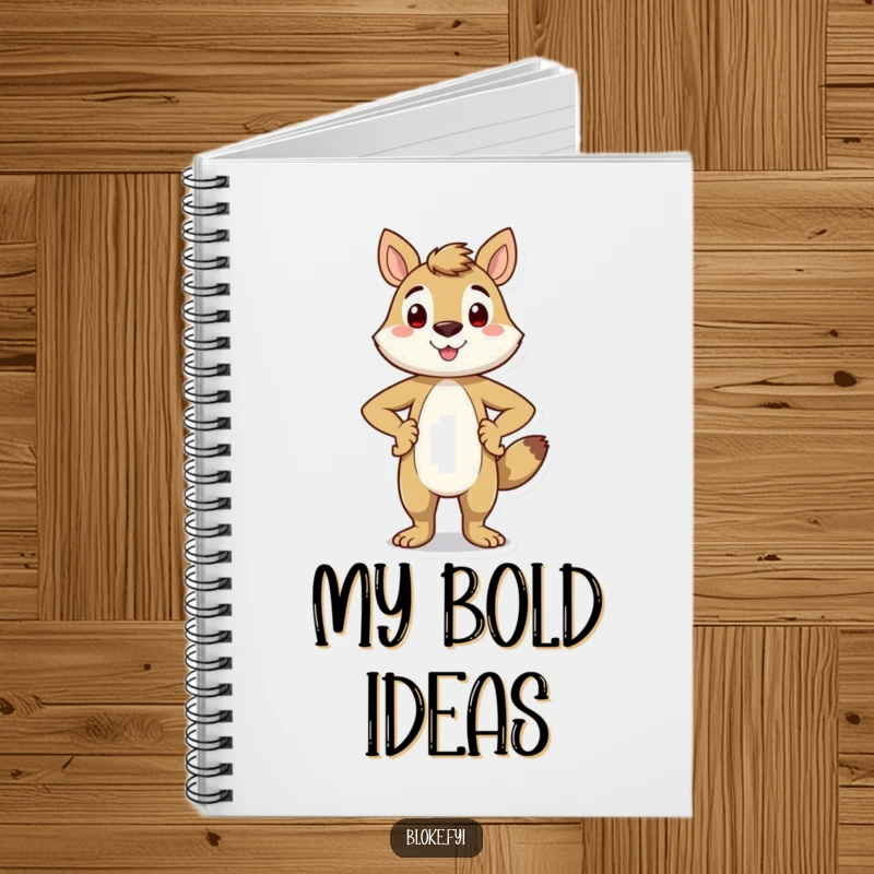 Funny notebook cover featuring a smiling animal character standing proudly with hands on its hips, perfect for jotting down confident thoughts.