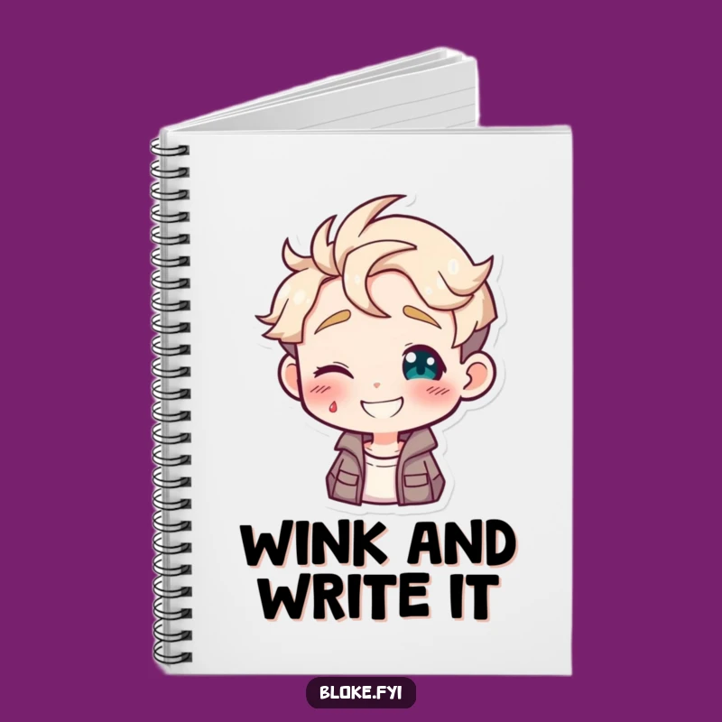 Funny Winking Guy Notebook, Journal Gift for Playful Notes