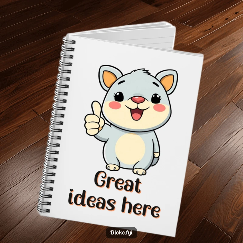 Funny Bold Animal Notebook with distinct lines, giving a hearty thumbs-up, perfect for jotting down positive ideas.