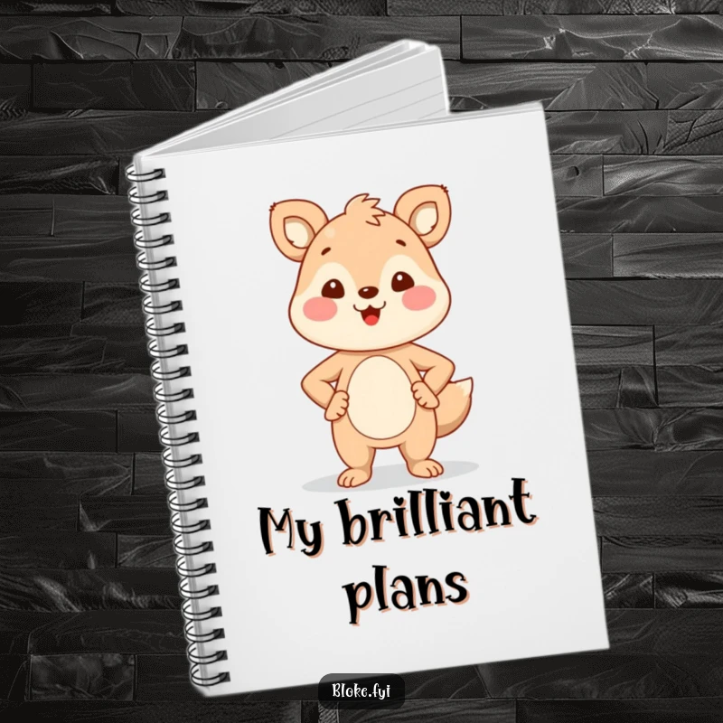 Funny Notebook: A smiling animal character stands proudly with hands on hips, offering a humorous and inspiring cover for your notes.