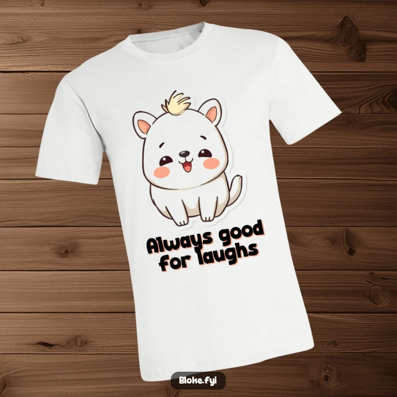 Funny T-Shirt: A crudely drawn but endearing animal bursts into laughter, exuding pure, unadulterated, humorous delight.