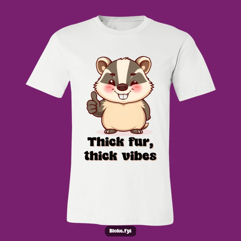Funny Badger T-Shirt: Jovial Winking Badger Thumbs Up Tee for Men