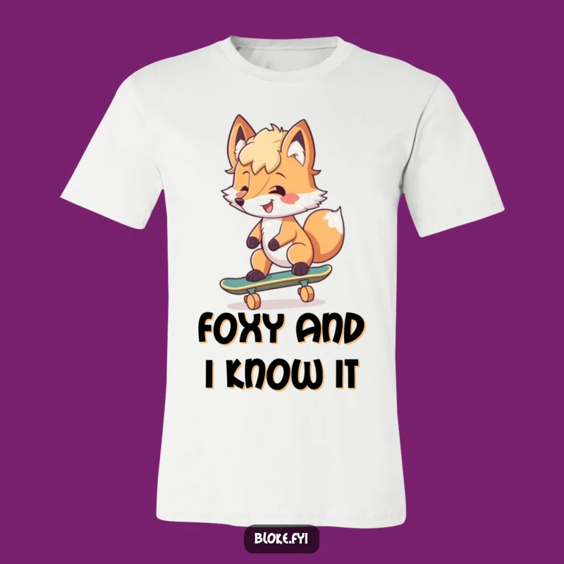 Funny Fox Skater T-Shirt: Cool Character, Tousled Style, Perfect Gift!