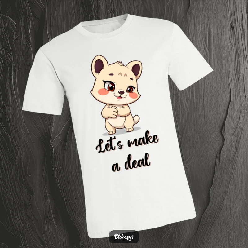 Funny t-shirt featuring an animal offering a handshake with a mischievous glint, ideal for a funny gift that sparks laughter.