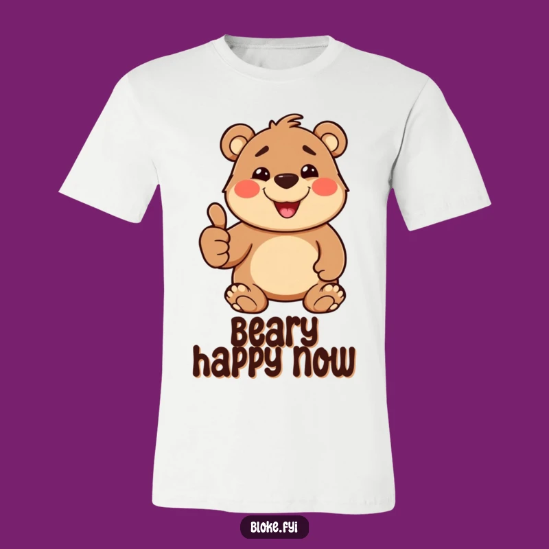 Funny Thumbs Up Bear T-Shirt: Goofy Grin Character, Hilarious Gift Idea!