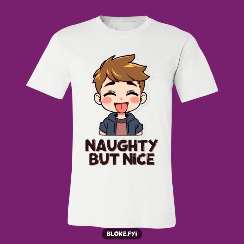 Funny Tongue Out T-Shirt - Grinning Guy's Mischievous Pose Tee