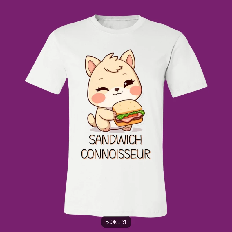 Funny Winking Sandwich Bloke Animal T-Shirt - Hilarious Gourmet Tee