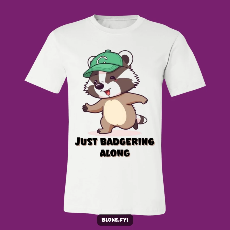 Funny Badger Skipping T-Shirt: Jolly Character, Awkward Moves, Great Gift!