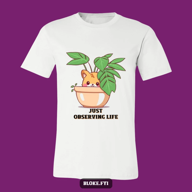 Funny Peeking Animal T-Shirt: Curious Observer Tee, Perfect Humorous Gift for Introverts