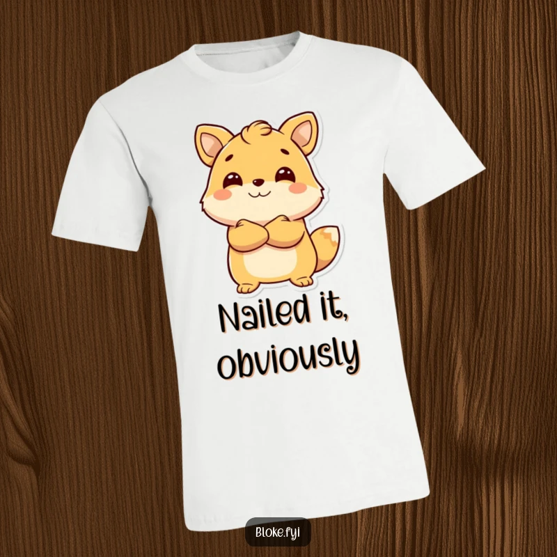 Funny T-Shirt with a smiling animal character standing tall with arms crossed, projecting pure confidence and leadership.