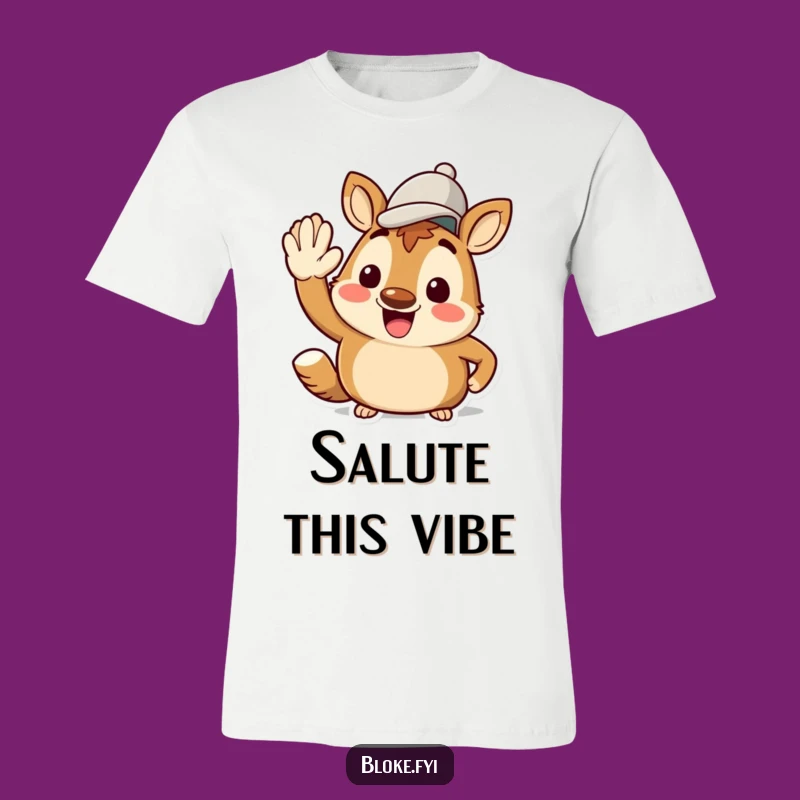 Funny Bloke Animal Cap Salute T-Shirt - Jaunty Style for Comical Gifts