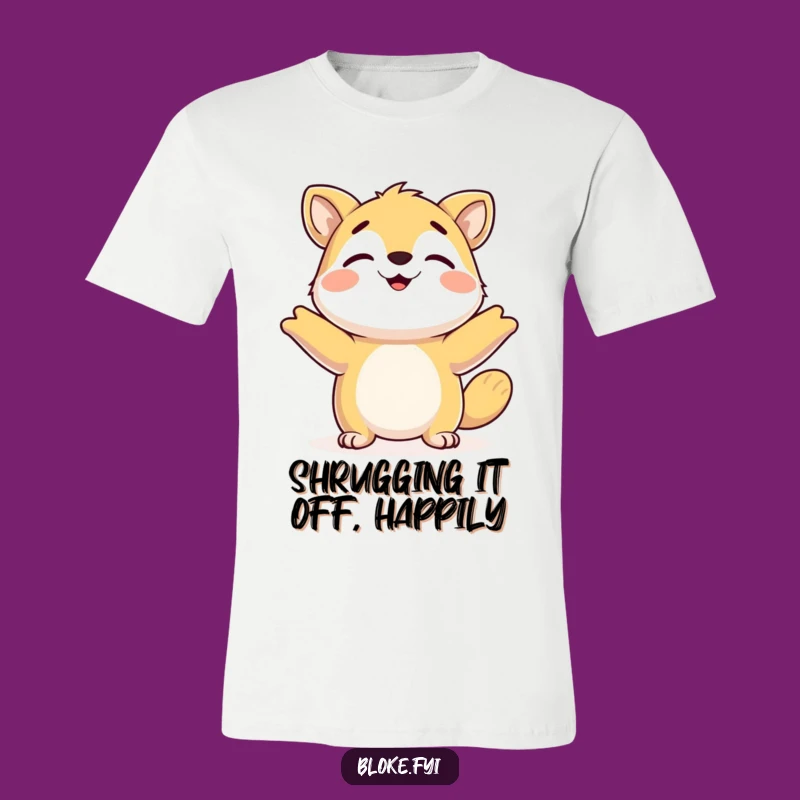 Funny Happy Shrugging Animal T-Shirt: Wear Your Relaxed Vibe