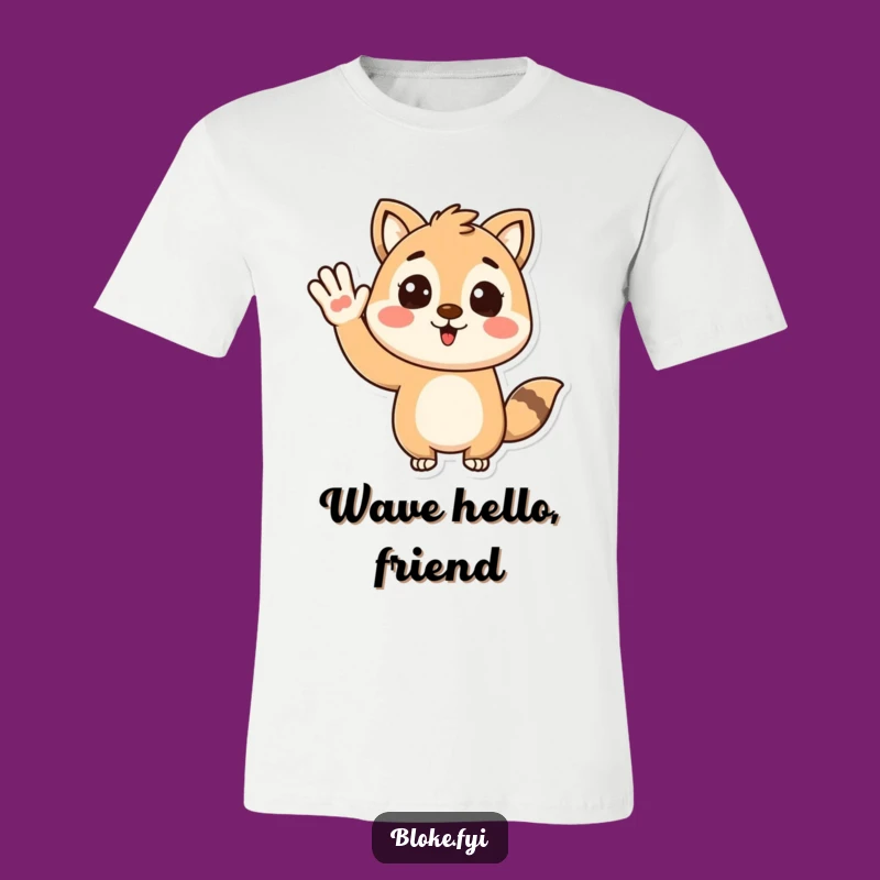 Funny Waving Animal T-Shirt: Enthusiastic Style, Perfect Humorous Gift for Welcoming People