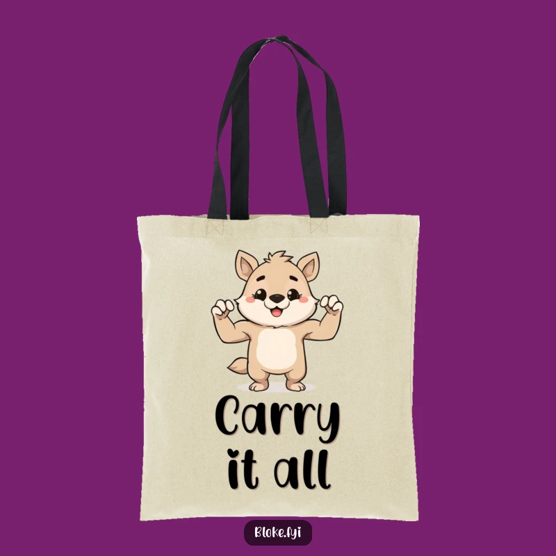 Funny Muscle Flex Animal Tote Bag: Carry Your Power