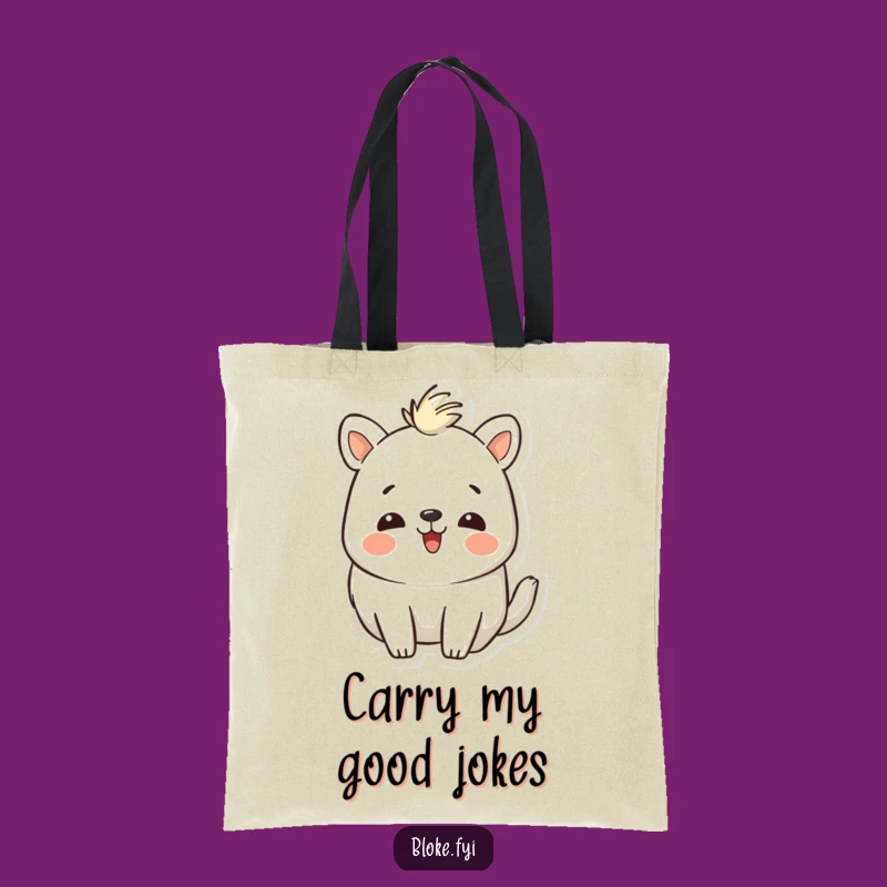 Funny Tote Bag: Laughing Animal with Rough Charm - Your Humorous Carryall