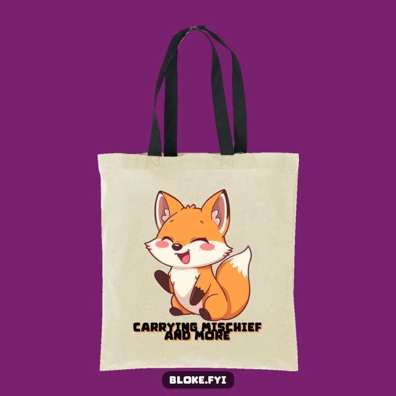 Funny Fox Tote Bag: Carry Your Laughs, Playful Nudge Design, Stylish Humorous Gift
