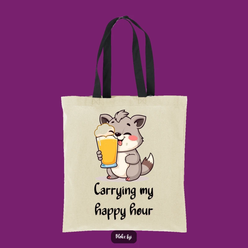 Funny Cheeky Animal Pint Glass Tote Bag: Carry Your Good Vibes Everywhere