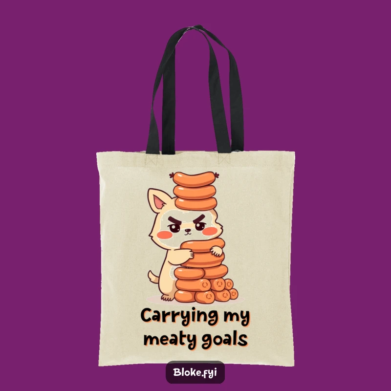 Funny Sausage Tower Bloke Animal Tote Bag - Carry Your Feast